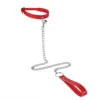 Chain Leash — Choker BDSM Cuir & Métal avec Laisse