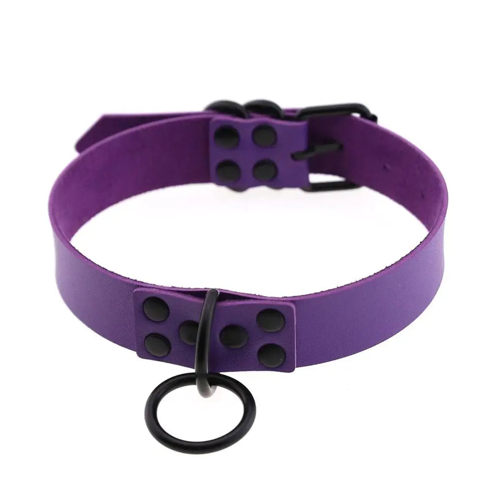 Iron Circle — Collier BDSM Punk Rivets & Anneau O-Ring