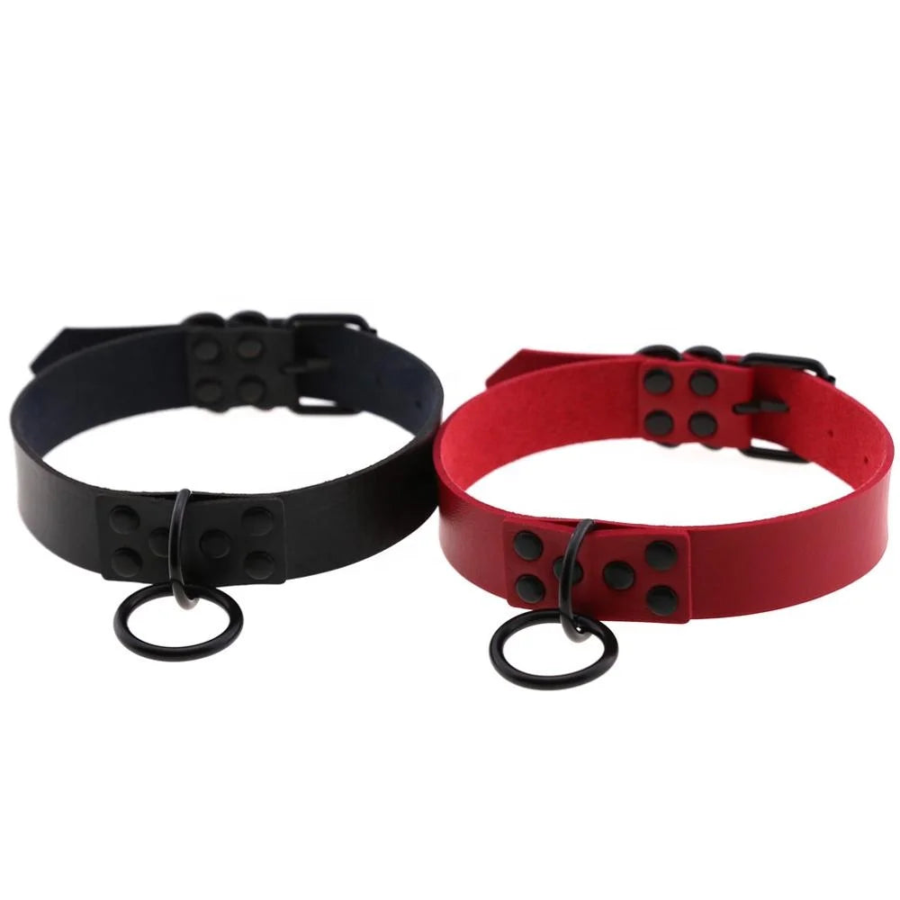 Iron Circle — Collier BDSM Punk Rivets & Anneau O-Ring