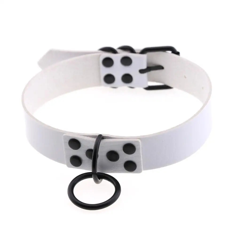 Iron Circle — Collier BDSM Punk Rivets & Anneau O-Ring