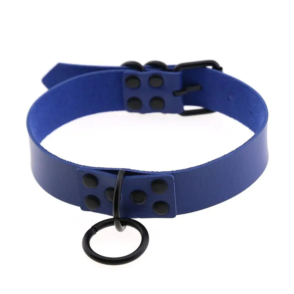 Iron Circle — Collier BDSM Punk Rivets & Anneau O-Ring